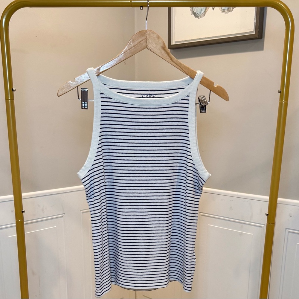 J.Crew Striped blue and white Tank Top size XL